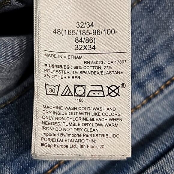 Gap Soft Wear Womens 5 Pocket Zip and Button Closure Slim Fit Jeans Size 32 x 34 - Picture 8 of 9